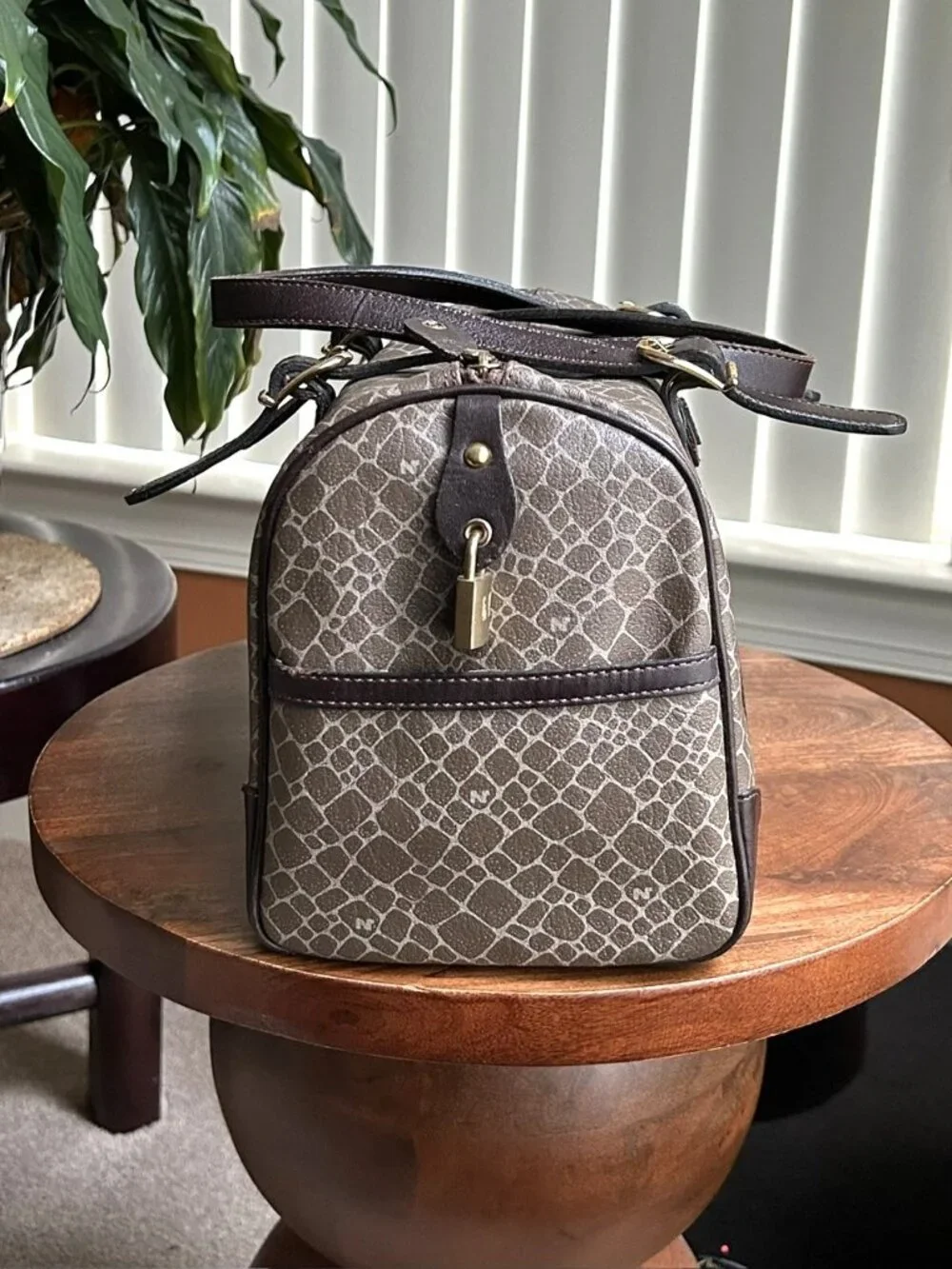 NINA RICCI Boston Bag, Brown, Gray